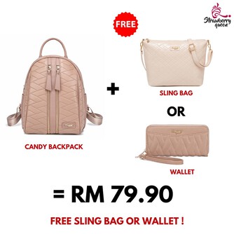 CANDY BACKPACK - QUILTED BR, BEIGE